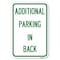 Signmission Additional Parking in Back Sign Heavy-Gauge Aluminum Sign, 12" x 18", A-1218-24351 A-1218-24351 - alternate 1